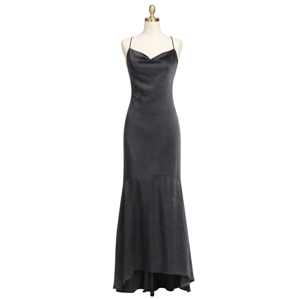 Elliatt Aisle Satin Slip Maxi Dress XL Black NWT - Picture 4 of 9